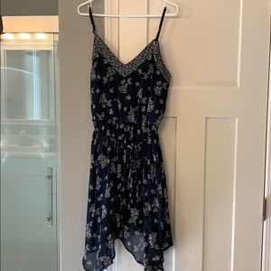Navy And White Floral Dress